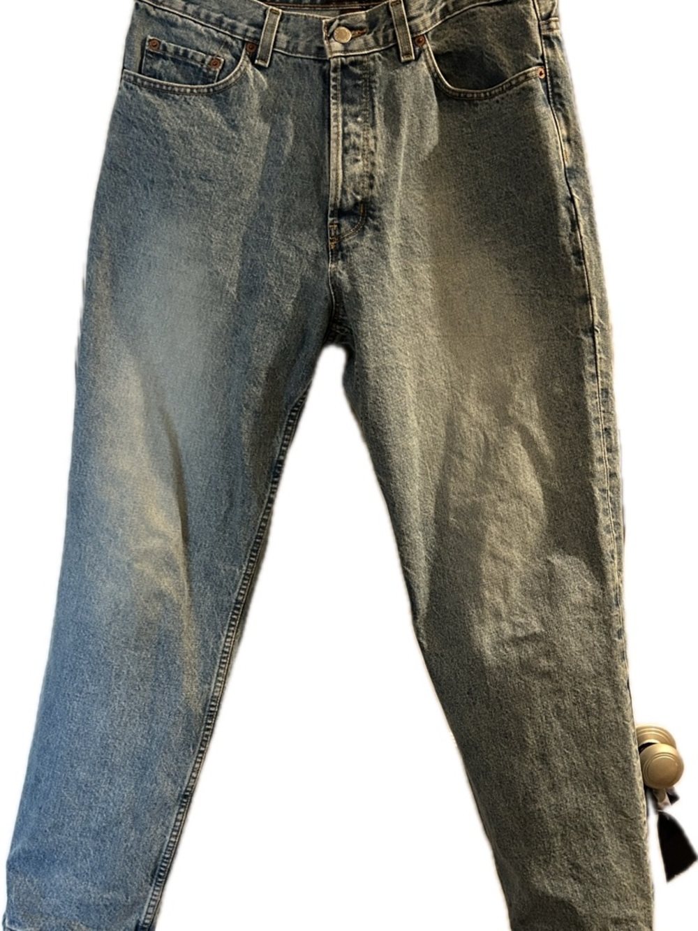 Vintage 1990s Banana Republic Light-Medium Wash Straight Jeans, Baggy Fit - Picture 3 of 16